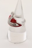 画像2: ヴィヴィアンウエストウッド 中古 / 【復刻】DIAMANTE HEARTリング M（約14号） シルバーｘレッド  O-24-06-09-005-rg-YM-OS (2)