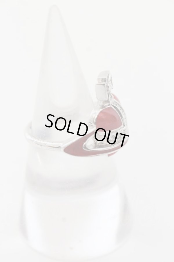 画像3: ヴィヴィアンウエストウッド 中古 / 【復刻】DIAMANTE HEARTリング M（約14号） シルバーｘレッド  O-24-06-09-005-rg-YM-OS (3)