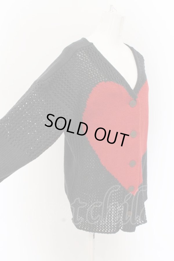 画像2: ヴィヴィアンウエストウッド 中古 / ハートメッシュインターシャ 00 ブラック×レッド  O-24-06-16-016-to-IG-ZY (2)