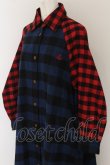 画像2: ヴィヴィアンウエストウッド 中古 / ギンガムチェックブロッキングフレアシャツワンピース 00 ブルー×レッド  O-24-06-23-021-op-IG-ZH (2)