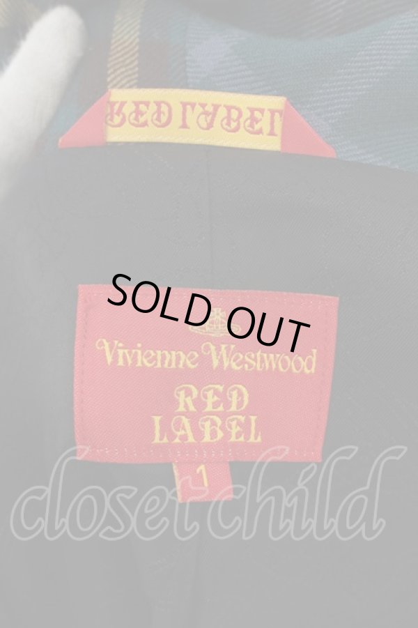 画像5: ヴィヴィアンウエストウッド 中古 / 変形襟タータンチェックジャケット 1 グリーン  O-24-06-23-001-jc-YM-OS (5)