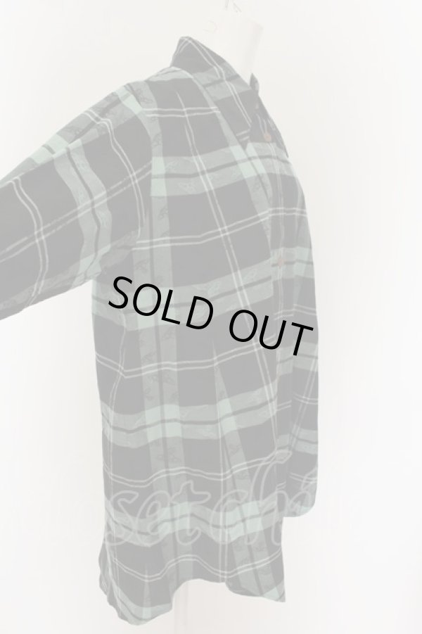 画像3: ヴィヴィアンウエストウッド 中古 / オーブジャガードチェックサークルシャツ 00 グリーン  O-24-06-23-015-bl-IG-ZH (3)