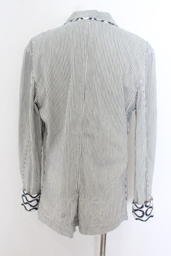 画像5: ヴィヴィアンウエストウッド Anglomania and Lee / WORKMAN BLAZER M ネイビー×オフホワイト  O-24-07-07-001-jc-YM-ZH (5)