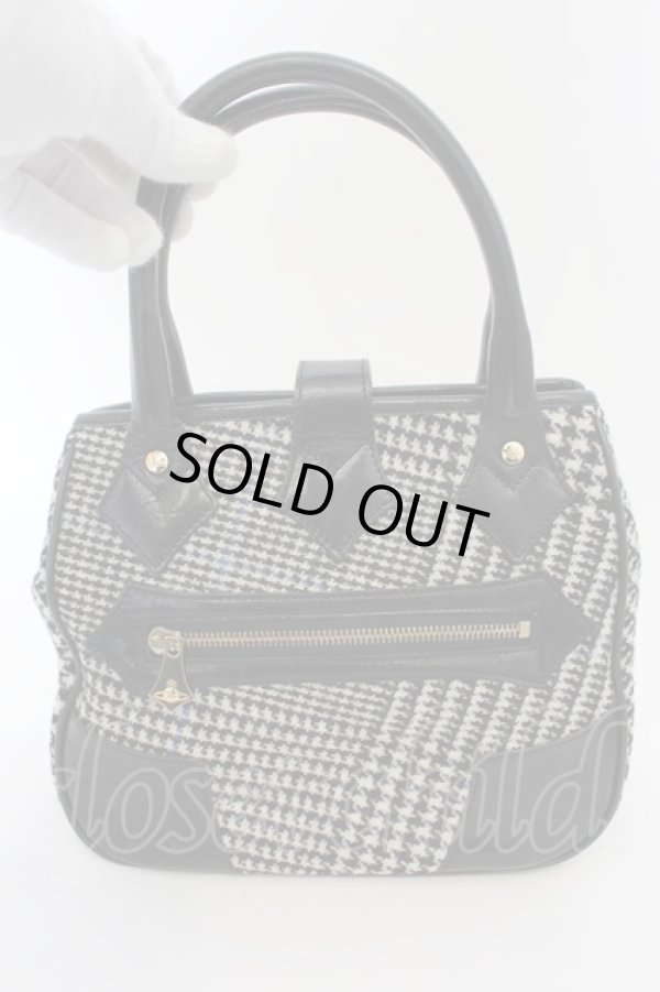 画像8: ヴィヴィアンウエストウッド 中古 / エナメルオーブツイードハンドバッグ  ブラック  O-24-07-28-001-ba-YM-OS (8)