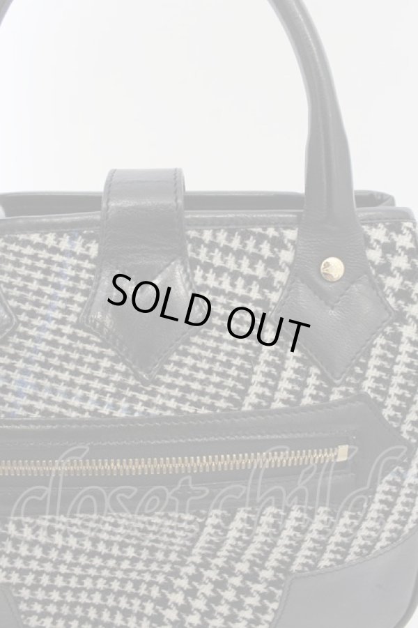 画像9: ヴィヴィアンウエストウッド 中古 / エナメルオーブツイードハンドバッグ  ブラック  O-24-07-28-001-ba-YM-OS (9)