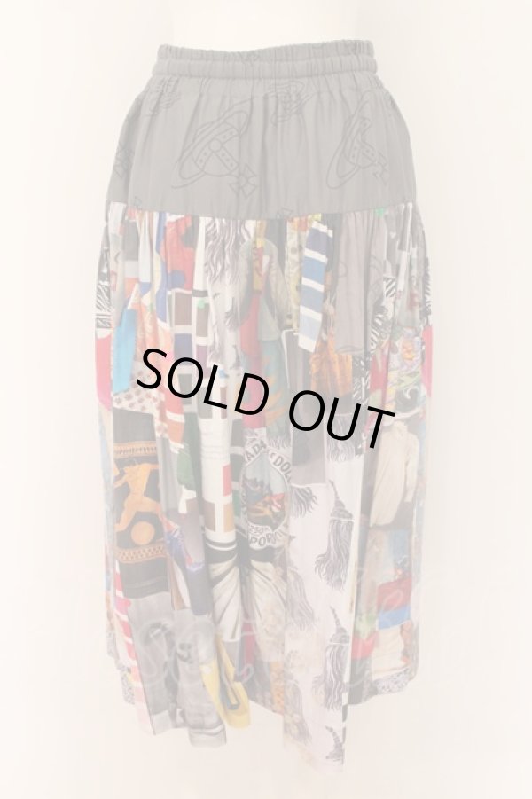 画像2: ヴィヴィアンウエストウッド 中古 / MOODBOARD 切リ替エギャザースカート 00 マルチ  O-24-08-11-027-sk-YM-ZY (2)