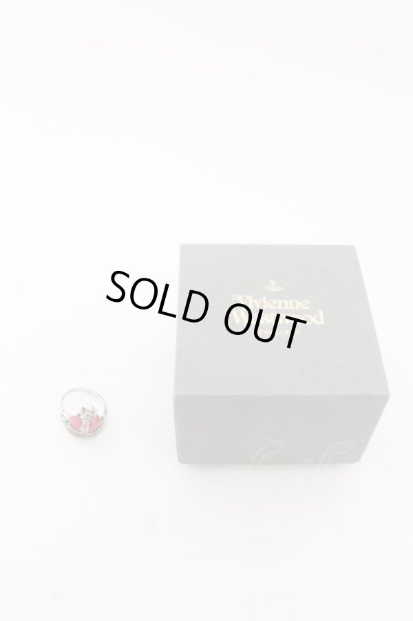 画像6: ヴィヴィアンウエストウッド 中古 / ディアマンテハートリング M(14号) ピンクxシルバー  O-24-08-11-036-rg-YM-OS (6)