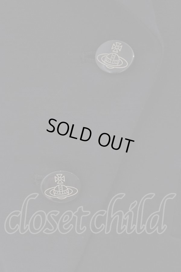 画像2: ヴィヴィアンウエストウッド 中古 / 変形コットンテーラードジャケット 1 ブラック  O-24-08-11-008-jc-YM-OS (2)