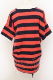 画像4: ヴィヴィアンウエストウッド 中古 / ボーダー×シルエットフラワーTシャツ 2 レッド×ネイビー×ホワイト  O-24-08-18-042-ts-IG-OS (4)