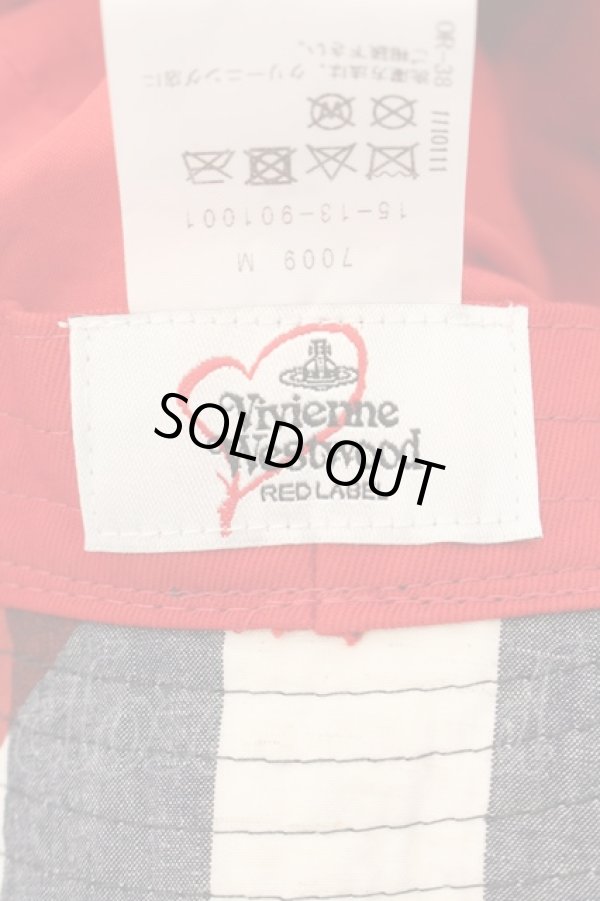 画像5: ヴィヴィアンウエストウッド 中古 / パッチバケットハット M ホワイト×グレー×レッド  O-24-08-25-045-ha-IG-ZY (5)