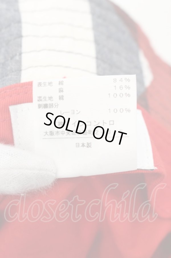 画像6: ヴィヴィアンウエストウッド 中古 / パッチバケットハット M ホワイト×グレー×レッド  O-24-08-25-045-ha-IG-ZY (6)