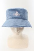 画像2: ヴィヴィアンウエストウッド 中古 / VELOUR LONDON バケットハット  サックス  O-24-09-08-045-ha-IG-ZY (2)