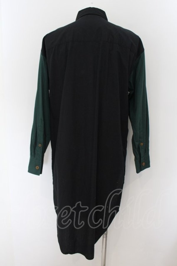 画像3: ヴィヴィアンウエストウッド MAN 中古 / LONG WORK シャツ 44 ブラック×グリーン  O-24-09-15-018-bl-IG-ZI (3)