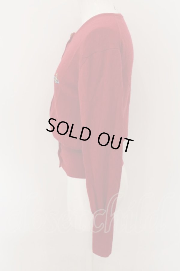 画像3: ヴィヴィアンウエストウッド 中古 / カラーオーブ刺繍カーディガン M レッド  O-24-10-13-028-to-YM-OS (3)