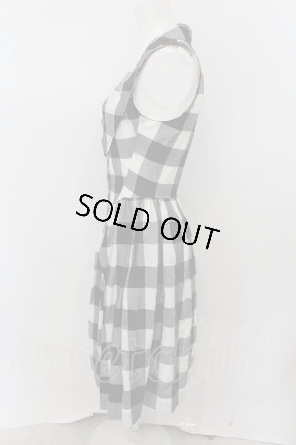画像3: ANGLOMANIA 中古 / ブロックチェックドライアドドレス 38 ブラック×ホワイト  O-24-10-13-037-op-IG-ZY (3)