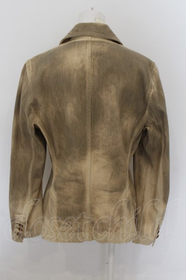 画像3: ヴィヴィアンウエストウッド 中古 / COMME des GARCONSダブルネーム グランジ加工ジャケット S ベージュ  O-24-10-13-006-jc-IG-OS (3)