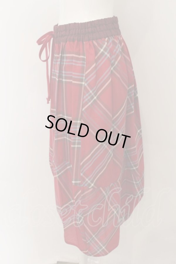 画像2: ヴィヴィアンウエストウッド 中古 / タータンミモレスカート 2 レッド  O-24-10-13-052-sk-YM-ZH (2)