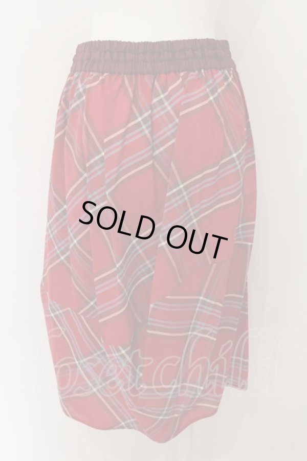 画像3: ヴィヴィアンウエストウッド 中古 / タータンミモレスカート 2 レッド  O-24-10-13-052-sk-YM-ZH (3)