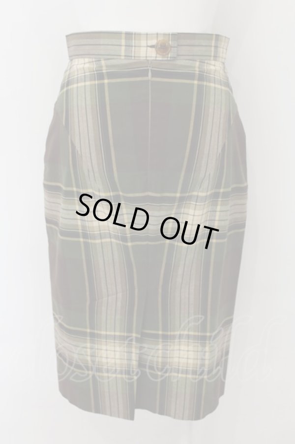 画像3: ヴィヴィアンウエストウッド 中古 / タータンタイトミモレスカート 38 グリーン  O-24-10-13-054-sk-YM-ZH (3)