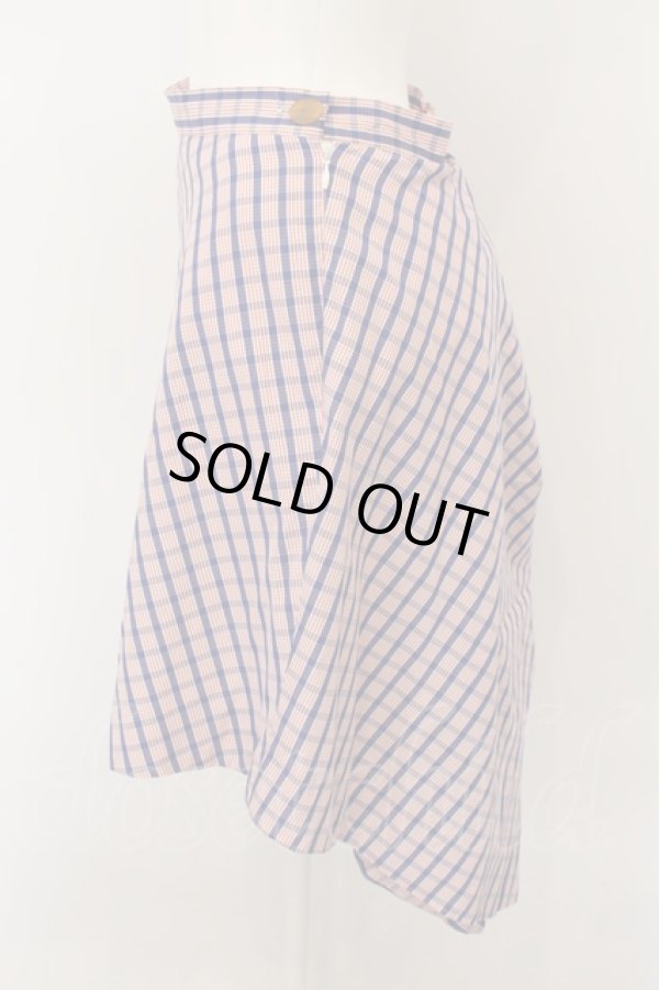 画像2: ヴィヴィアンウエストウッド 中古 / チェックバッスルスカート 40 レッド×ブルー×ホワイト  O-24-10-13-064-sk-IG-ZH (2)