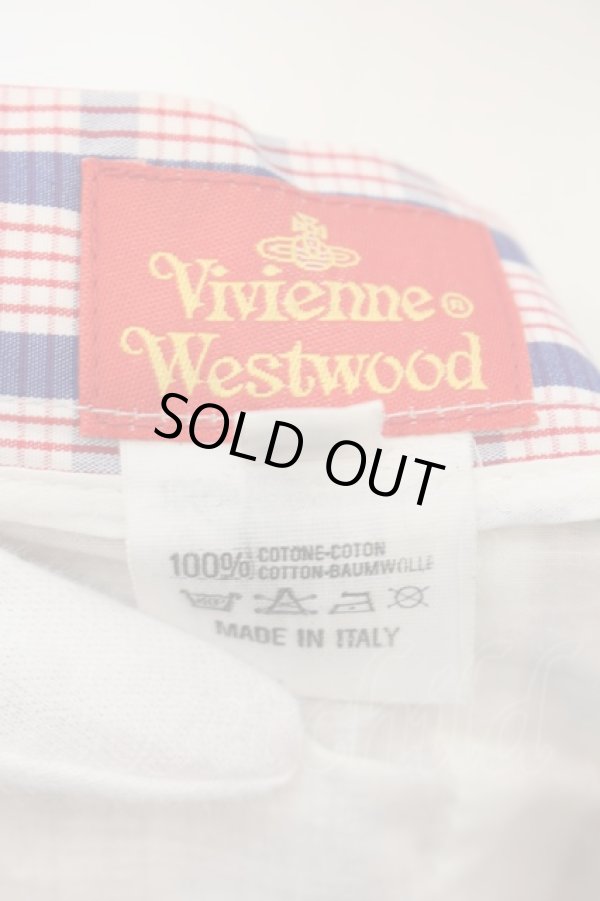 画像4: ヴィヴィアンウエストウッド 中古 / チェックバッスルスカート 40 レッド×ブルー×ホワイト  O-24-10-13-064-sk-IG-ZH (4)