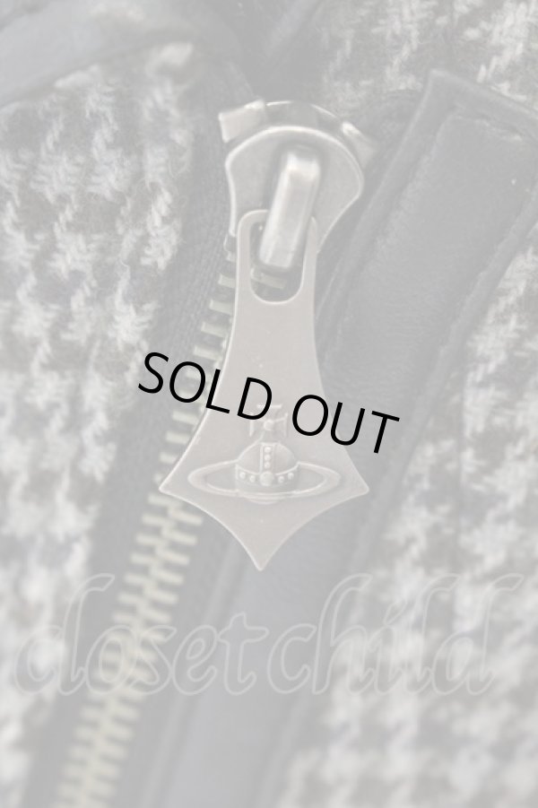 画像2: ヴィヴィアンウエストウッド 中古 / レザーラブライダースジャケット 2 ブラックxグレー  O-24-12-15-021-jc-YM-OS (2)