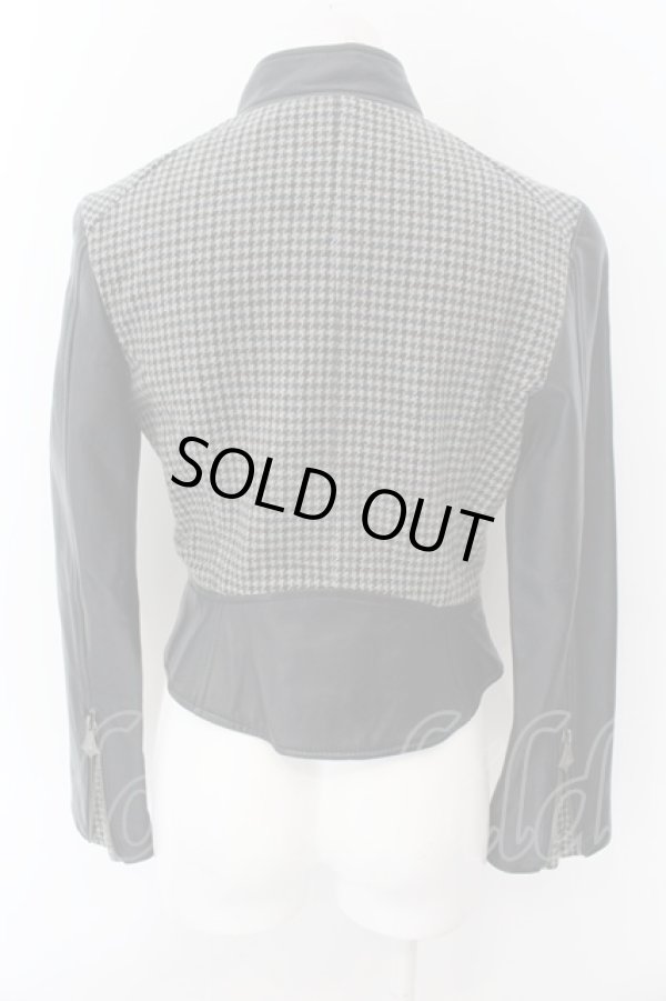 画像4: ヴィヴィアンウエストウッド 中古 / レザーラブライダースジャケット 2 ブラックxグレー  O-24-12-15-021-jc-YM-OS (4)