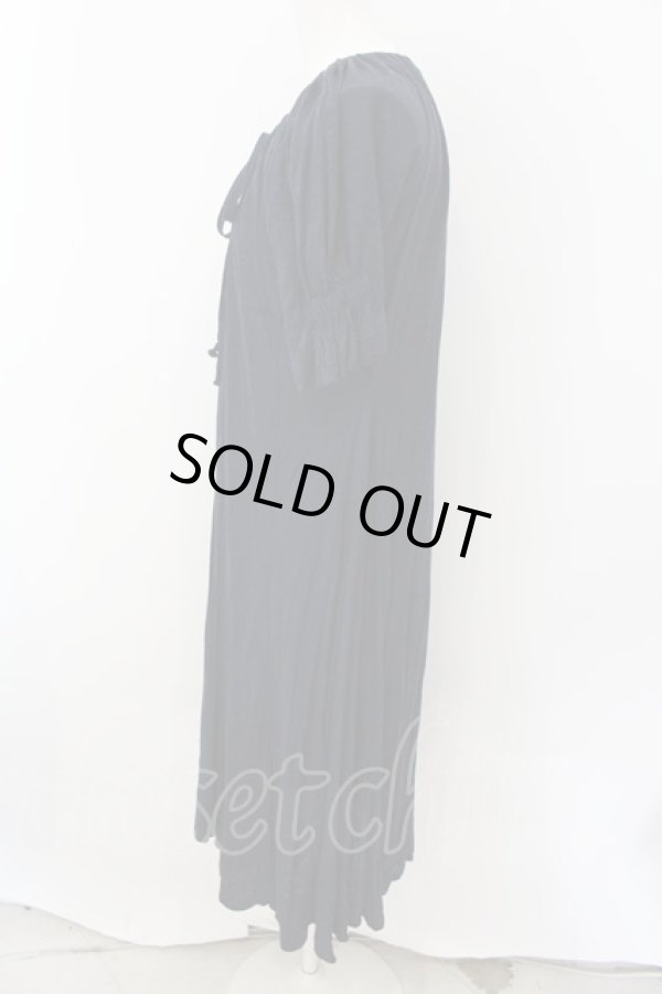 画像2: ヴィヴィアンウエストウッド 中古 / リネン混シャーリング襟ワンピース 2 ネイビー  O-24-12-15-033-op-YM-ZH (2)