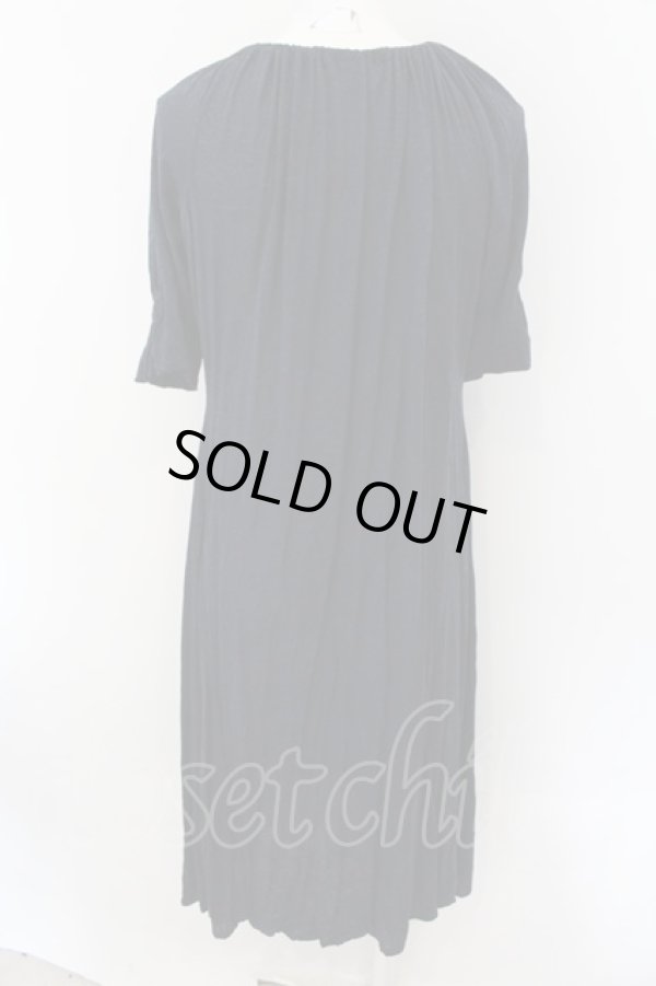 画像3: ヴィヴィアンウエストウッド 中古 / リネン混シャーリング襟ワンピース 2 ネイビー  O-24-12-15-033-op-YM-ZH (3)