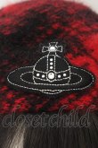 画像3: ヴィヴィアンウエストウッド 中古 / オーブパッチアンゴラウールベレー帽 S-M レッド  O-24-12-15-071-ha-YM-OS (3)