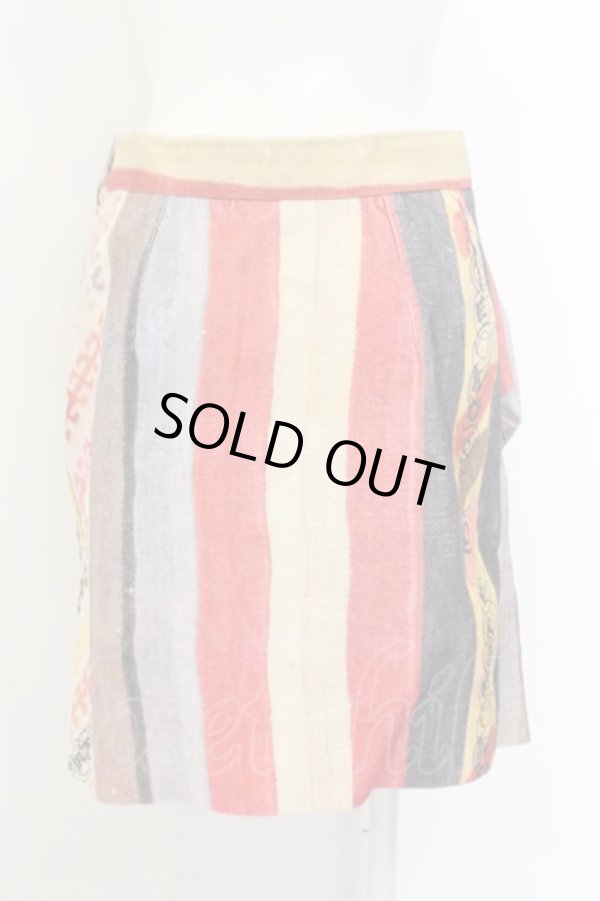 画像3: ANGLOMANIA 中古 / コーデュロイアルコホリックミニスカート 42 アイボリーベース×マルチ  O-24-10-27-018-sk-IG-OS (3)