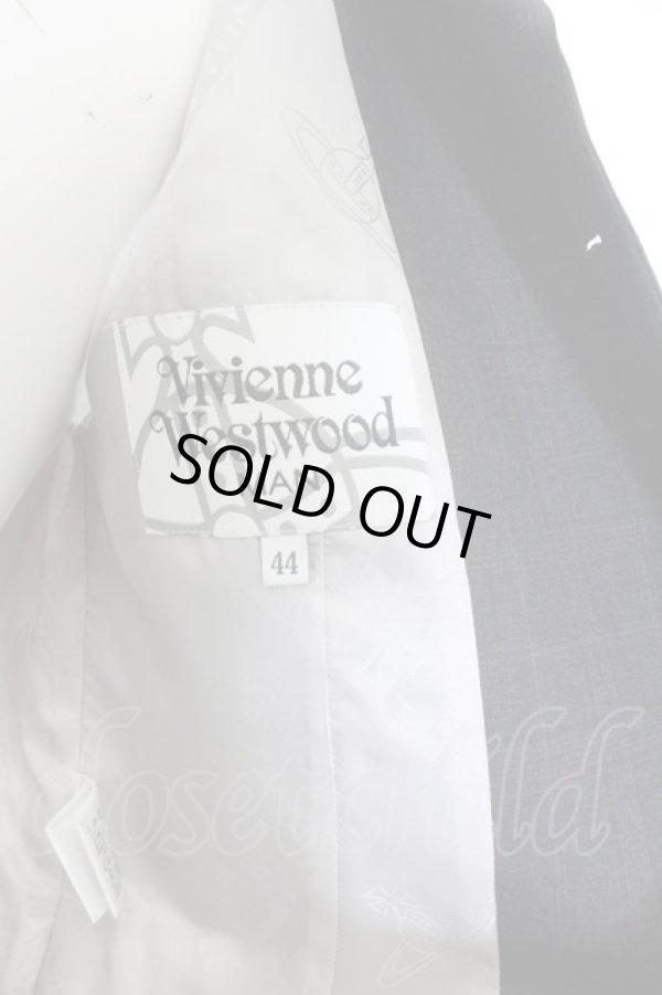 画像7: ヴィヴィアンウエストウッド MAN 中古 / 2Bチェック3ピースセットアップ 44 グレー  O-24-10-27-003-su-YM-OS (7)