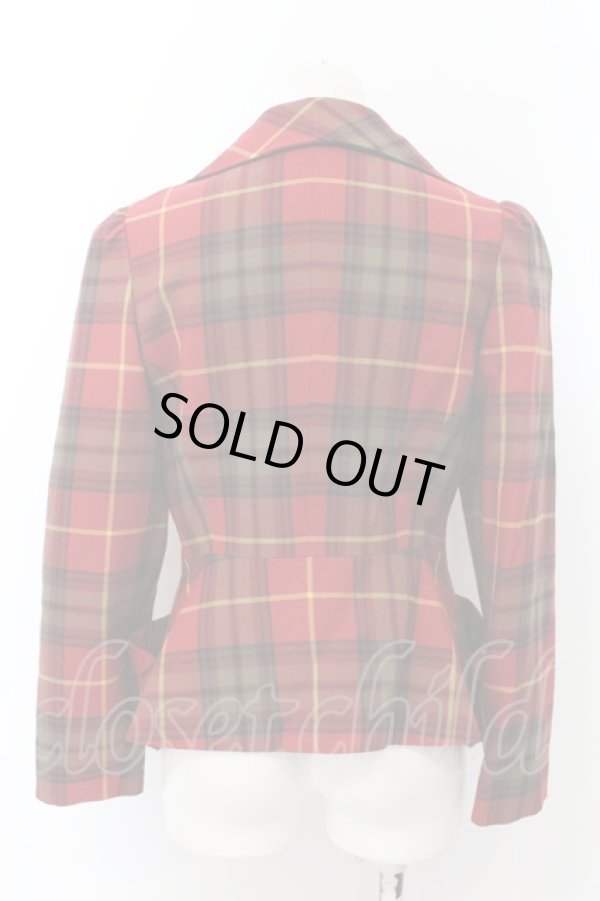 画像4: ヴィヴィアンウエストウッド 中古 / タータンチェックラブジャケット 3 レッド  O-24-10-27-009-jc-IG-OS (4)