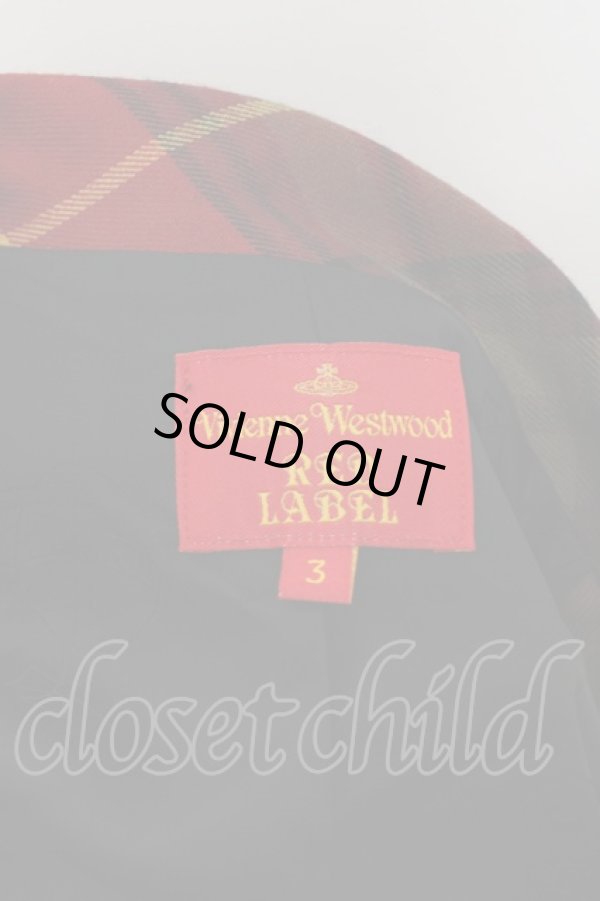 画像5: ヴィヴィアンウエストウッド 中古 / タータンチェックラブジャケット 3 レッド  O-24-10-27-009-jc-IG-OS (5)
