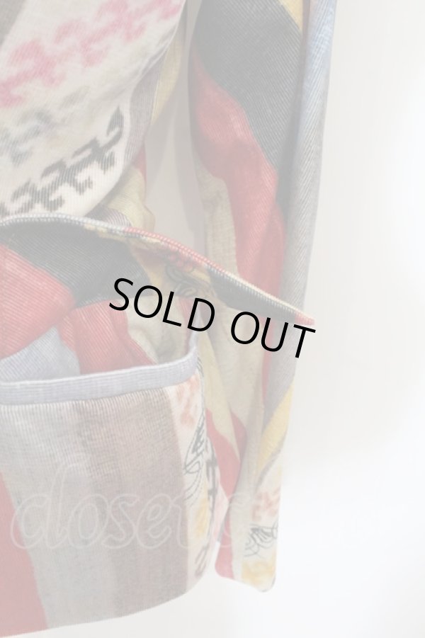 画像2: ANGLOMANIA 中古 / コーデュロイアルコホリックジャケット 42 アイボリー×マルチ  O-24-10-27-012-jc-IG-OS (2)