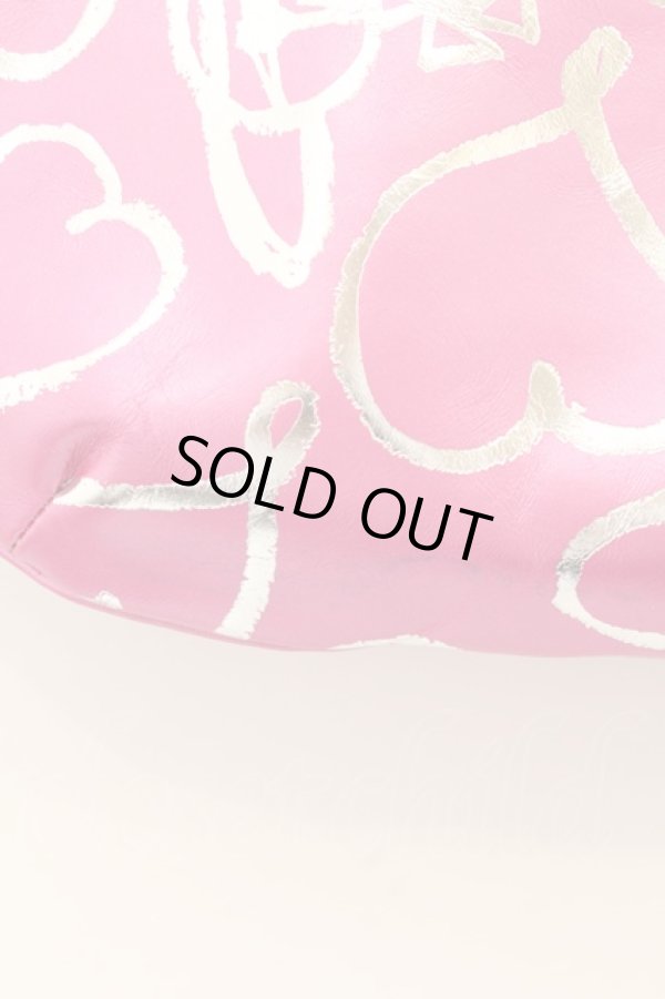 画像4: ヴィヴィアンウエストウッド 中古 / SCRIBBLE HEARTS METALLIC 口金 ガマ口ショルダーバッグ  ピンク  O-24-11-17-037-ba-IG-ZH (4)