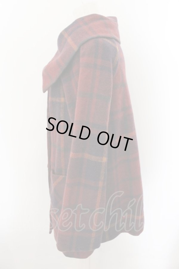 画像2: ヴィヴィアンウエストウッド 中古 / タータンチェックミントカラーコート 1 レッドｘネイビー  O-24-11-17-089-co-YM-OS (2)