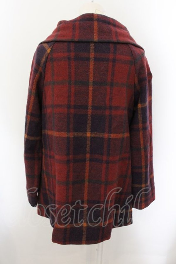 画像3: ヴィヴィアンウエストウッド 中古 / タータンチェックミントカラーコート 1 レッドｘネイビー  O-24-11-17-089-co-YM-OS (3)