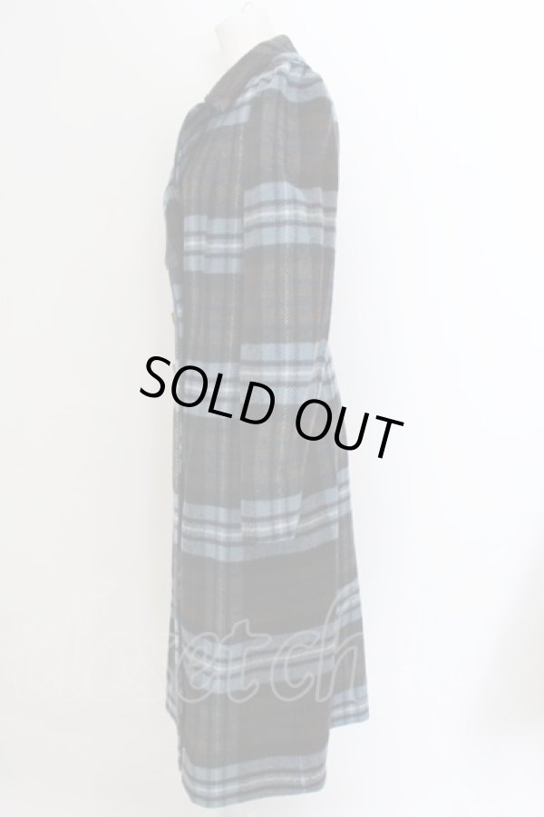 画像3: ヴィヴィアンウエストウッド 中古 / タータンチェックツィードロングコート 02 ブルータータン  O-24-11-24-020-co-YM-OS (3)