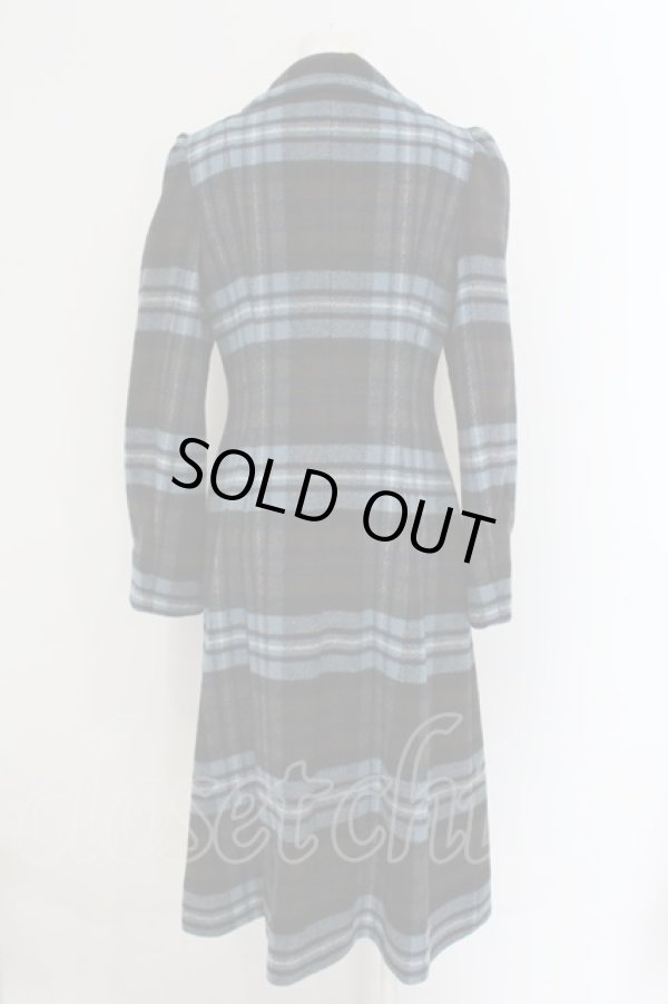 画像4: ヴィヴィアンウエストウッド 中古 / タータンチェックツィードロングコート 02 ブルータータン  O-24-11-24-020-co-YM-OS (4)