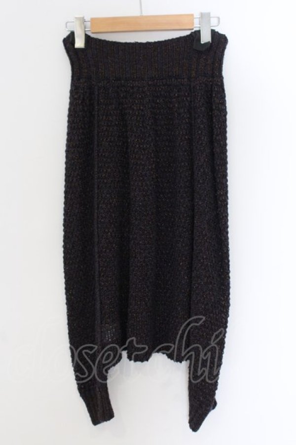 画像4: ヴィヴィアンウエストウッド 中古 / グリッター編ミ込ミリネンサルエルパンツ 2 ネイビーxピンクゴールド  O-24-11-24-040-pa-YM-OS (4)