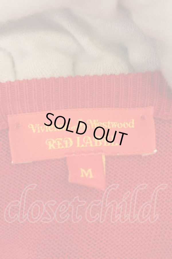 画像4: ヴィヴィアンウエストウッド 中古 / カラーオーブ刺繍ロングカーディガン M レッド  O-24-12-22-019-to-YM-OS (4)