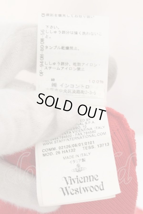 画像5: ヴィヴィアンウエストウッド 中古 / カラーオーブ刺繍ロングカーディガン M レッド  O-24-12-22-019-to-YM-OS (5)