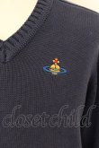 画像3: ヴィヴィアンウエストウッド 中古 / カラーオーブ刺繍Vネックニット  ブルー  O-24-12-22-022-sk-IG-OS (3)
