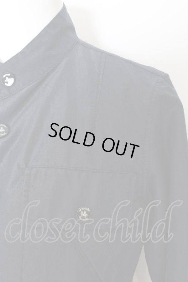 画像3: ヴィヴィアンウエストウッド MAN 中古 / スタンドネックシャイニーフィールドジャケット 48 ネイビー  O-24-12-22-027-bl-YM-OS (3)