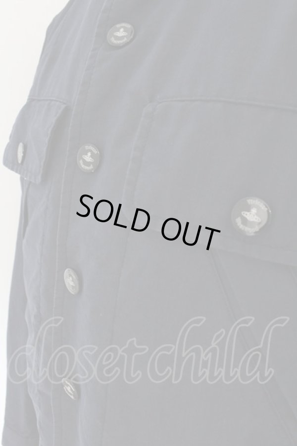 画像5: ヴィヴィアンウエストウッド MAN 中古 / スタンドネックシャイニーフィールドジャケット 48 ネイビー  O-24-12-22-027-bl-YM-OS (5)