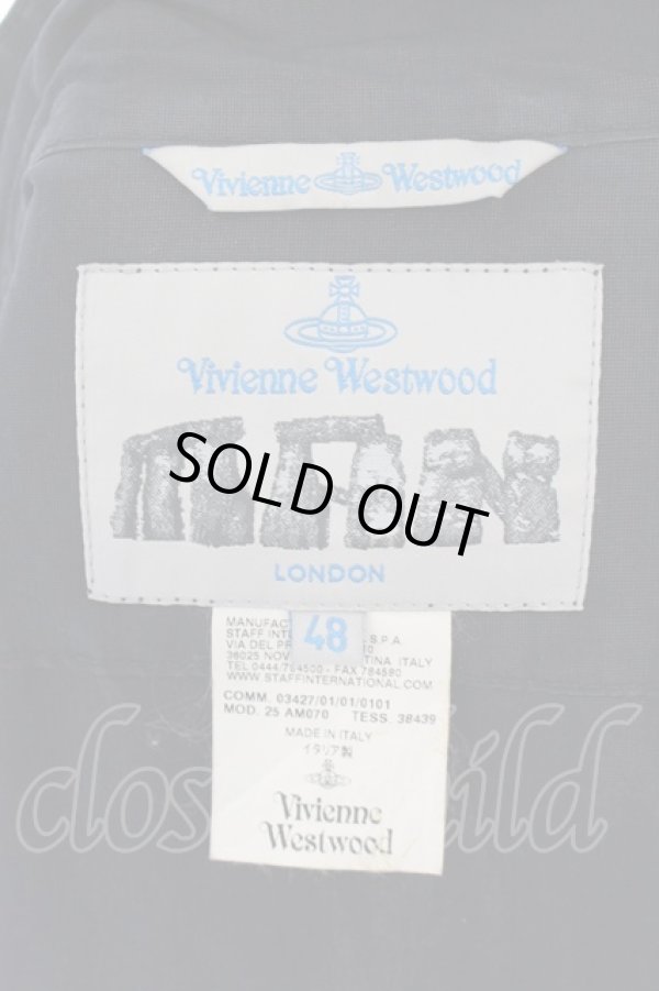 画像8: ヴィヴィアンウエストウッド MAN 中古 / スタンドネックシャイニーフィールドジャケット 48 ネイビー  O-24-12-22-027-bl-YM-OS (8)