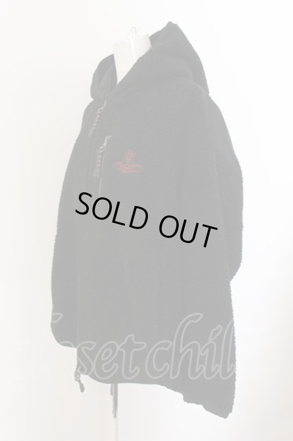 画像2: ヴィヴィアンウエストウッド 中古 / リサイクルポリエステルボアジップフーディー 00 ブラック  O-24-12-22-001-co-IG-OS (2)