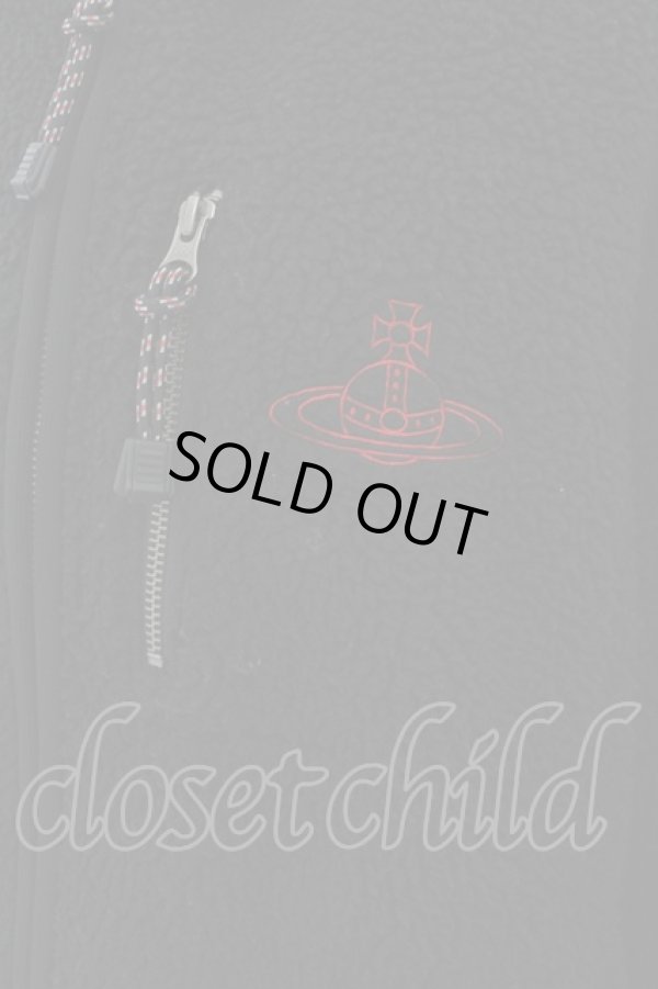 画像3: ヴィヴィアンウエストウッド 中古 / リサイクルポリエステルボアジップフーディー 00 ブラック  O-24-12-22-001-co-IG-OS (3)