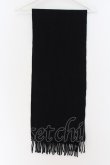 画像3: ヴィヴィアンウエストウッド 中古 / EMBROIDERED LAMBSWOOL SCARF　マフラー  ブラック×グレー刺繍  O-24-12-22-065-gd-IG-OS (3)